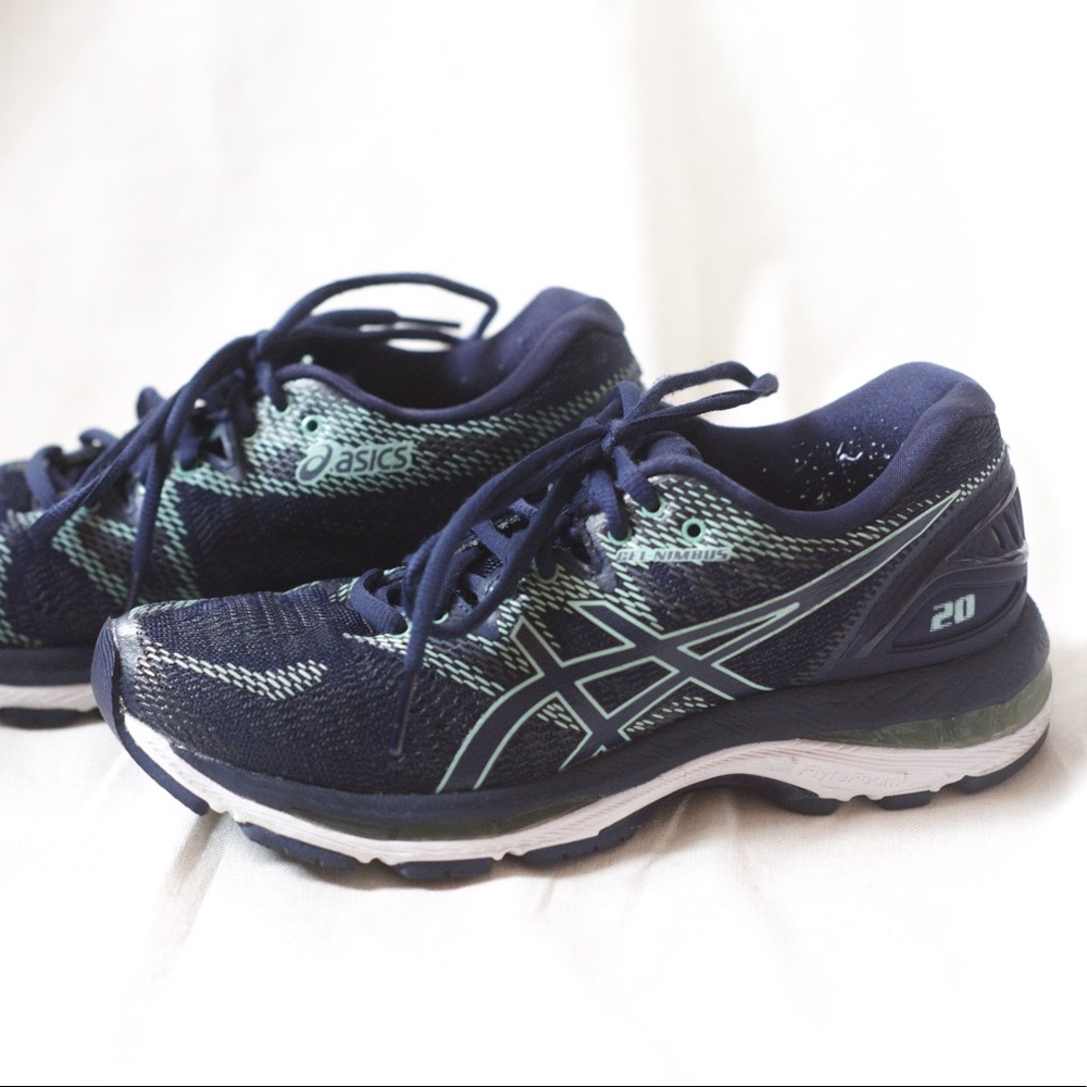 Asics Gel Contend 7, Running Shoes, Blue and White, Size 6